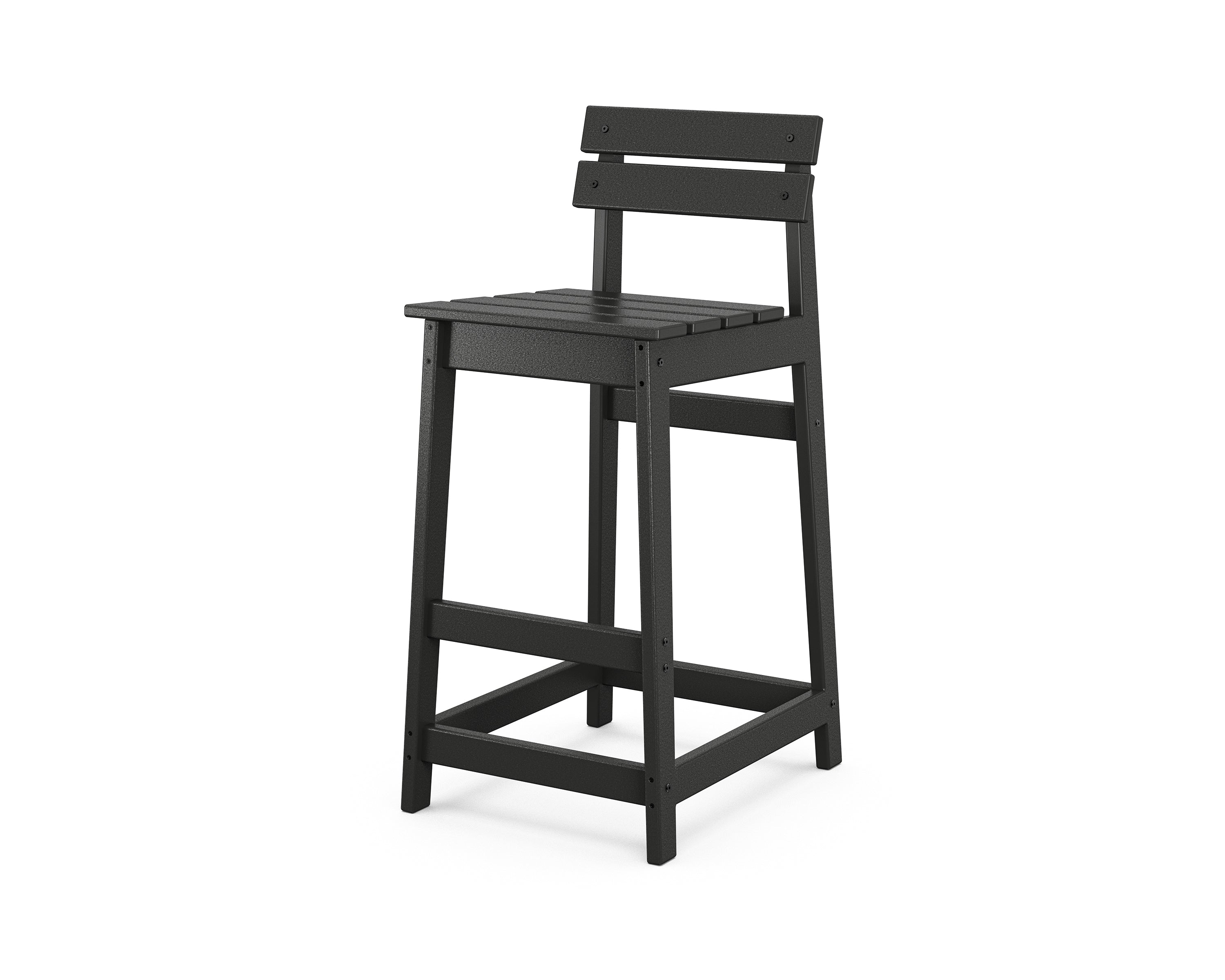 POLYWOOD® Modern Studio Plaza Lowback Bar Chair in Black