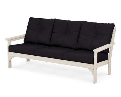 POLYWOOD® Vineyard Deep Seating Sofa in Sand / Midnight Linen