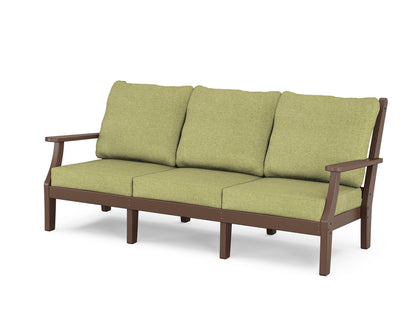 Country Living Wovendale Deep Seating Sofa in Mahogany / Chartreuse Boucle