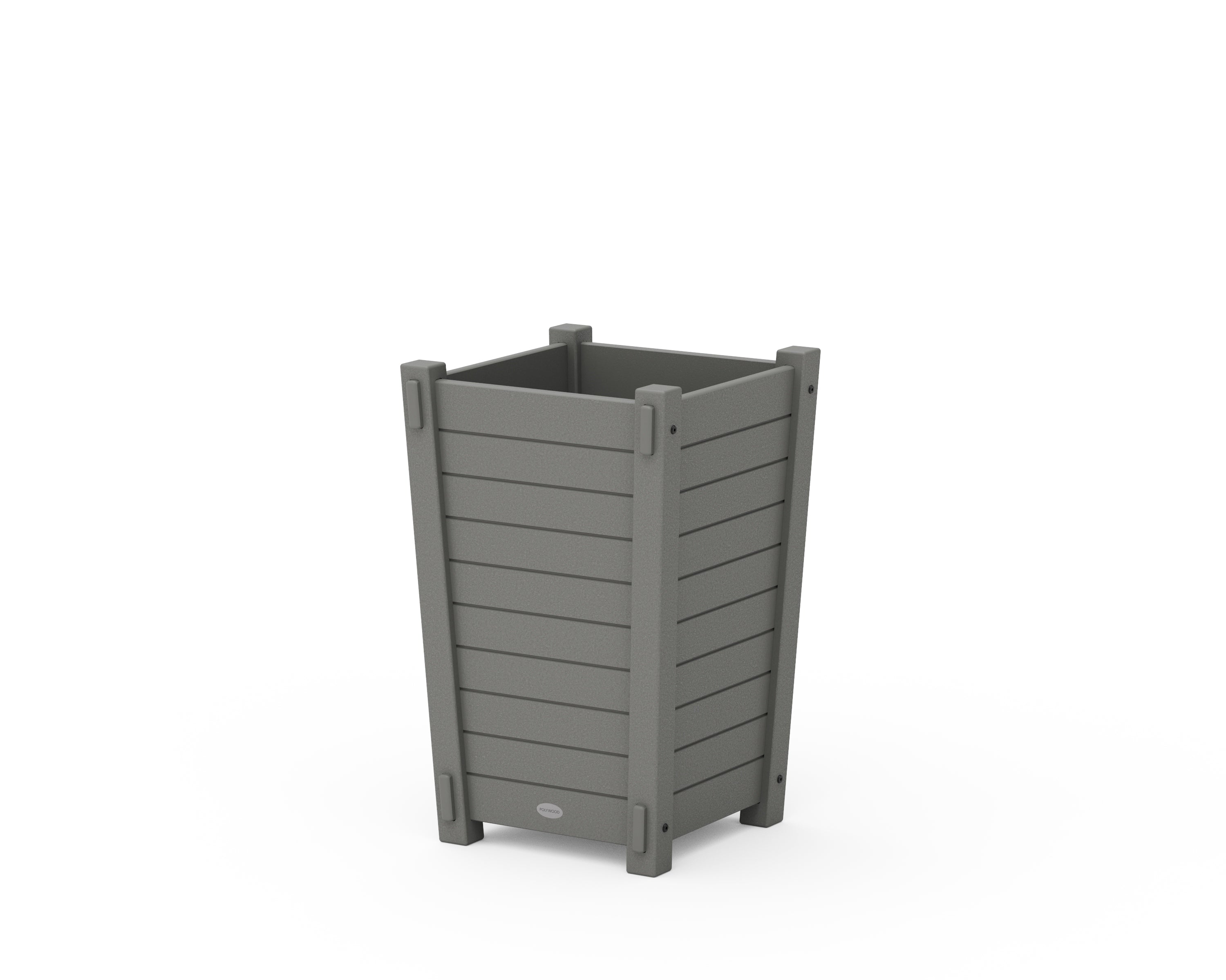 POLYWOOD® Nautical Tapered Square Short Planter Box in Slate Grey