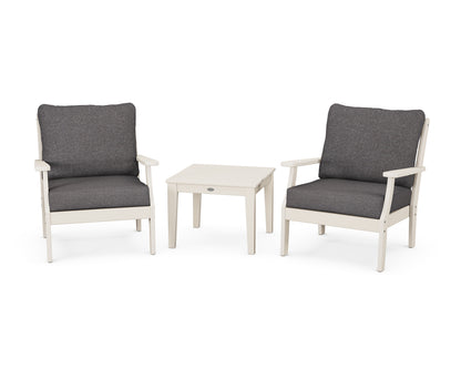 POLYWOOD® Braxton 3-Piece Deep Seating Set in Sand / Ash Charcoal