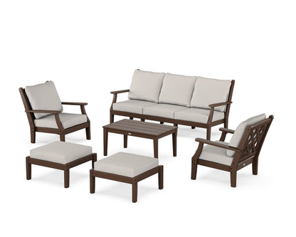 Country Living Wovendale 6-Piece Lounge Sofa Set in Mahogany / Cast Ash