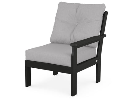 POLYWOOD® Vineyard Modular Right Arm Chair in Black / Granite