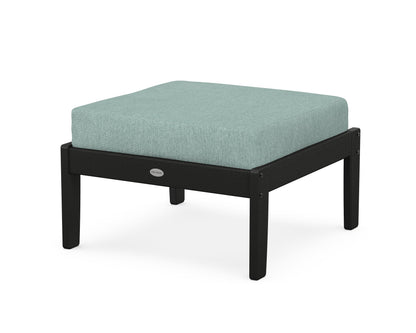 POLYWOOD® Braxton Deep Seating Ottoman in Black / Glacier Spa