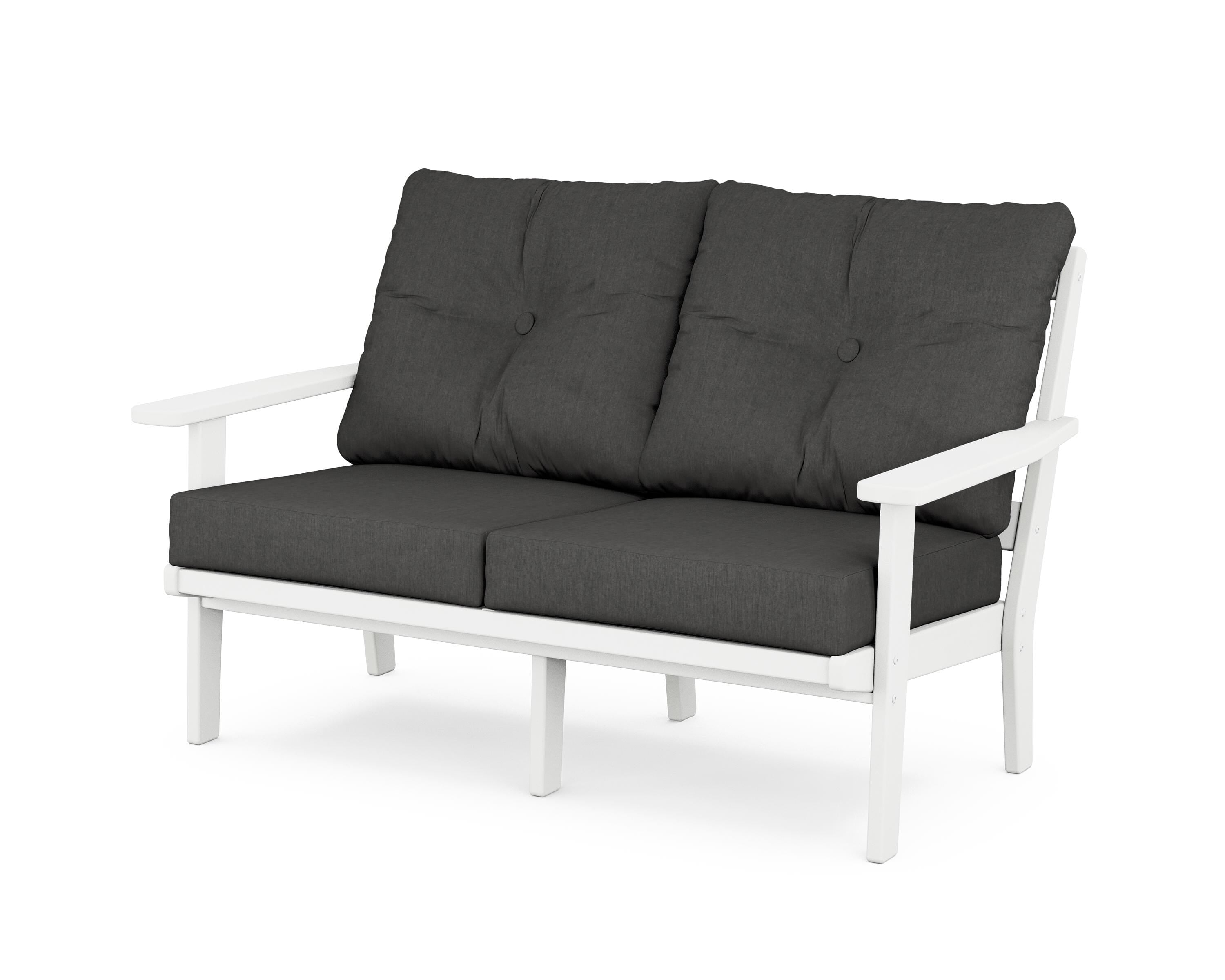 POLYWOOD® Prairie Deep Seating Loveseat in White / Spectrum Carbon