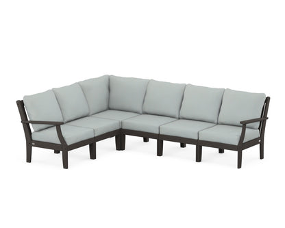 POLYWOOD® Braxton Modular 6-Piece Deep Seating Set in Vintage Coffee / Spa