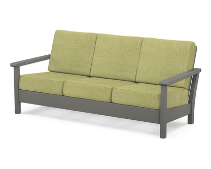 POLYWOOD® Harbour Deep Seating Sofa in Slate Grey / Chartreuse Boucle