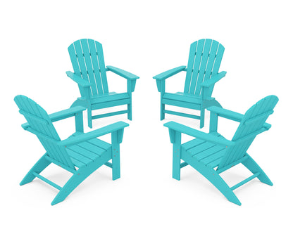 POLYWOOD® Nautical 4-Piece Adirondack Conversation Set in Aruba