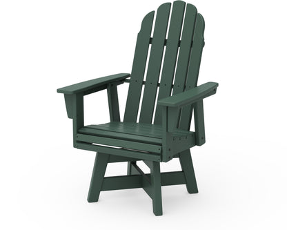 POLYWOOD® Vineyard Curveback Adirondack Swivel Dining Chair in Green