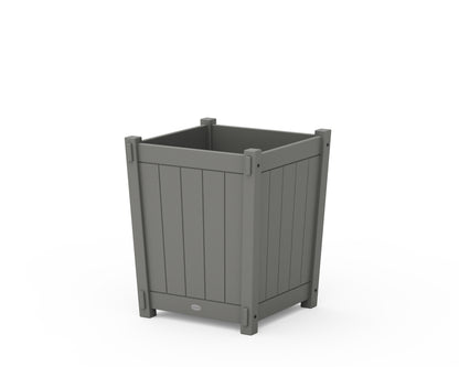 POLYWOOD® Vineyard Large Tapered Square Short Planter Box in Slate Grey