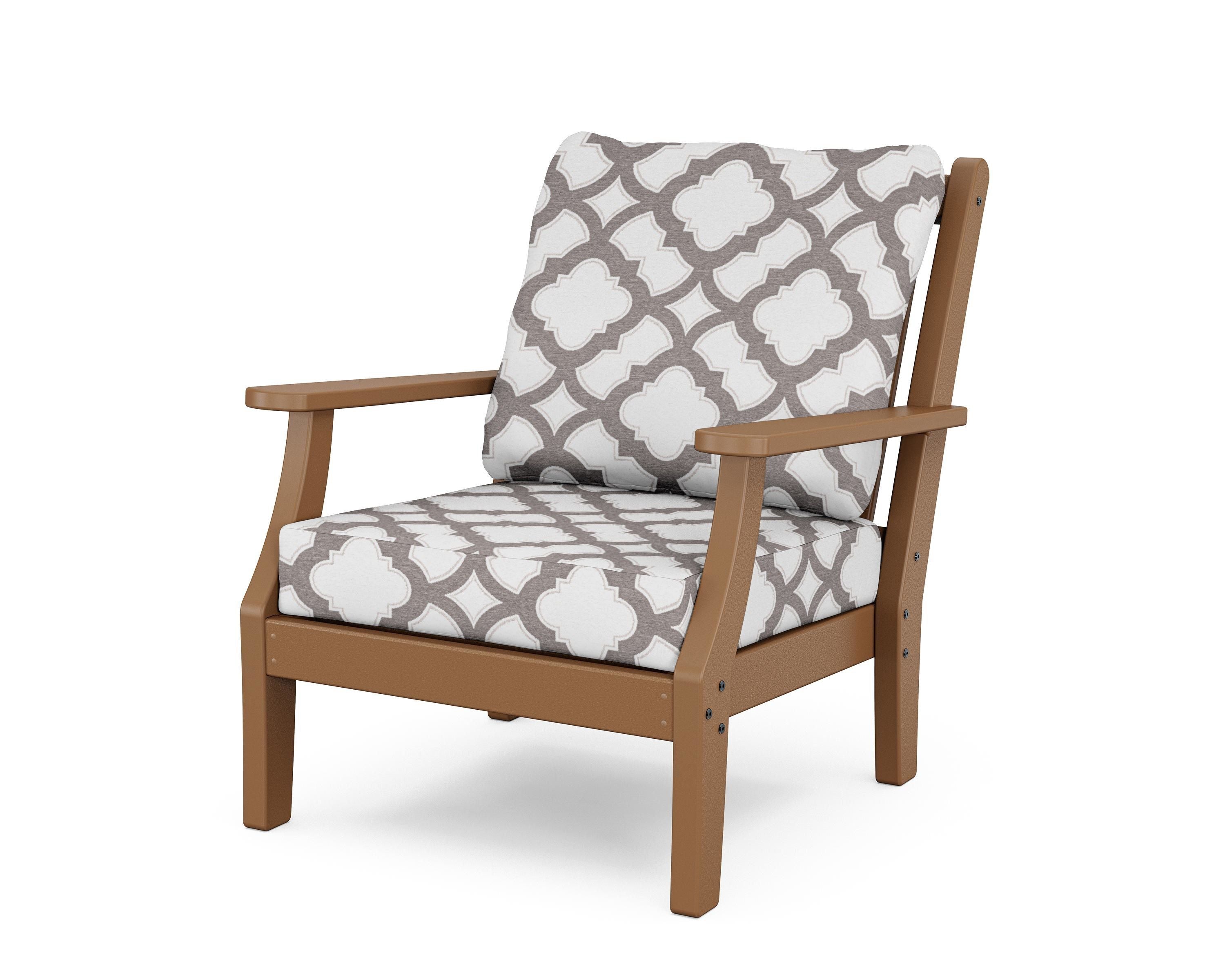 Country Living Wovendale Deep Seating Chair in Teak / Trellis Grey Mist