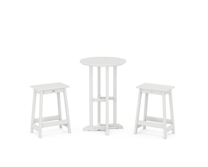 POLYWOOD® Modern Studio Counter Stool 3-Piece Bistro Set in White