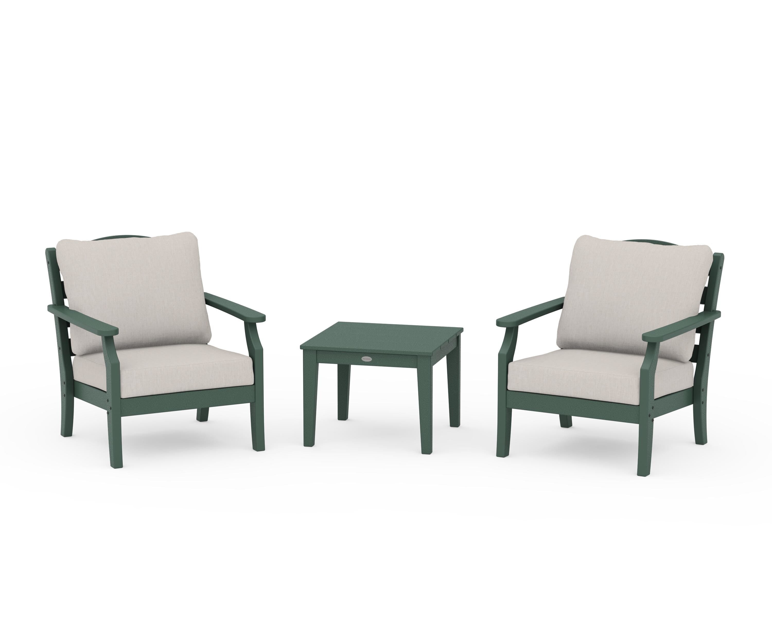 Draper James™ by  POLYWOOD® Savannah 3-Piece Deep Seating Set in Green / Cast Ash