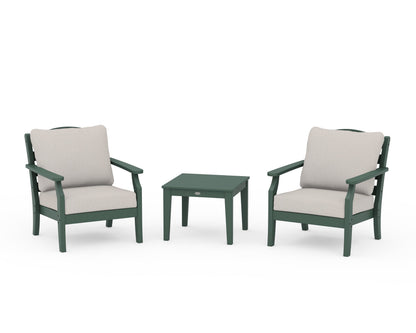 Draper James™ by  POLYWOOD® Savannah 3-Piece Deep Seating Set in Green / Cast Ash