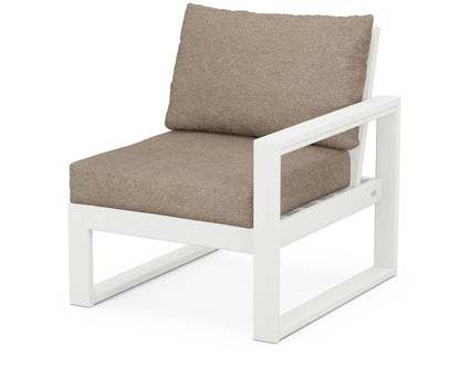 POLYWOOD® EDGE Modular Right Arm Chair in Vintage White / Spiced Burlap