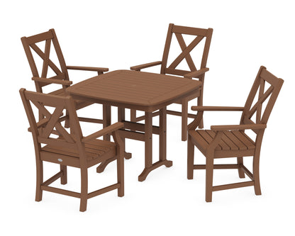 POLYWOOD® Braxton 5-Piece Dining Set in Teak