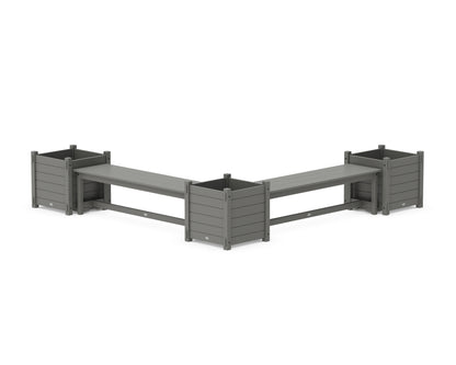 POLYWOOD® 60" Nautical L- Shaped Planter Bench Corner Set - Large in Slate Grey