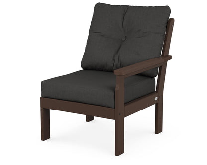 POLYWOOD® Vineyard Modular Right Arm Chair in Mahogany / Spectrum Carbon
