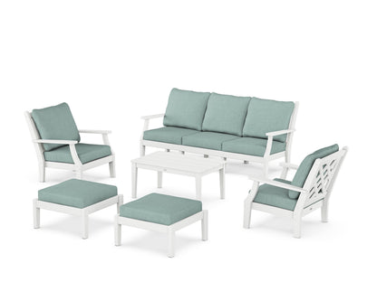 Country Living Wovendale 6-Piece Lounge Sofa Set in White / Glacier Spa
