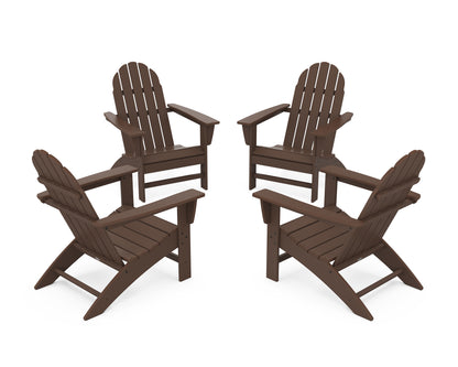 POLYWOOD® Vineyard 4-Piece Adirondack Conversation Set in Mahogany