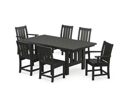 POLYWOOD® Oxford 7-Piece Dining Set with Mission Table in Black