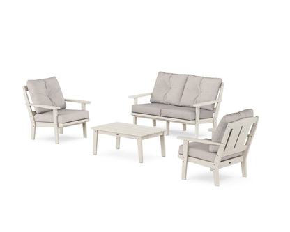 POLYWOOD® Mission 4-Piece Deep Seating Set with Loveseat in Sand / Dune Burlap