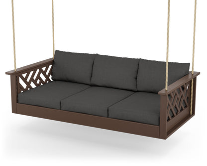 POLYWOOD® Chippendale Daybed Swing in Mahogany / Spectrum Carbon