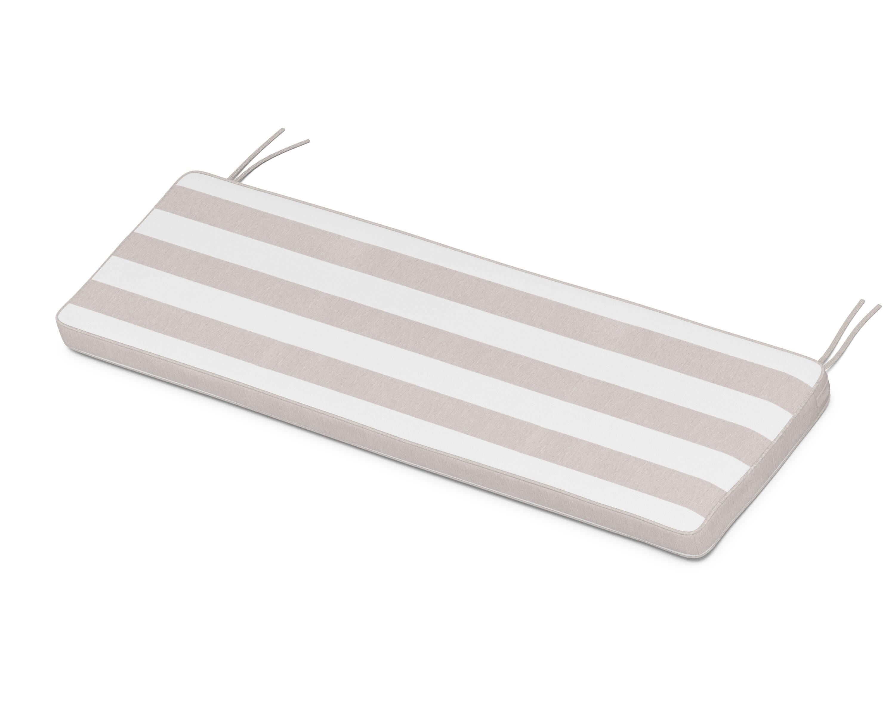Martha Stewart by POLYWOOD® Chinoiserie Bench Seat Cushion in Cabana Stripe Dune Burlap