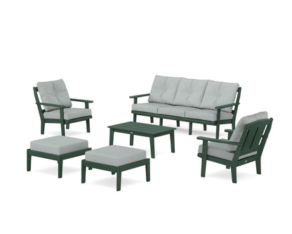 POLYWOOD® Mission 6-Piece Lounge Sofa Set in Green / Spa