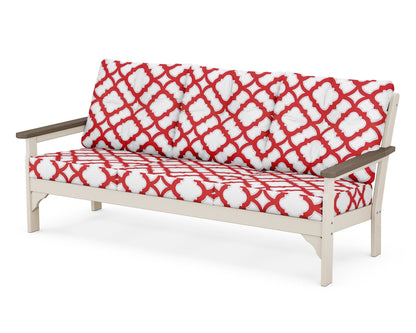 POLYWOOD® Vineyard Deep Seating Sofa in Sand / Kona / Trellis Crimson