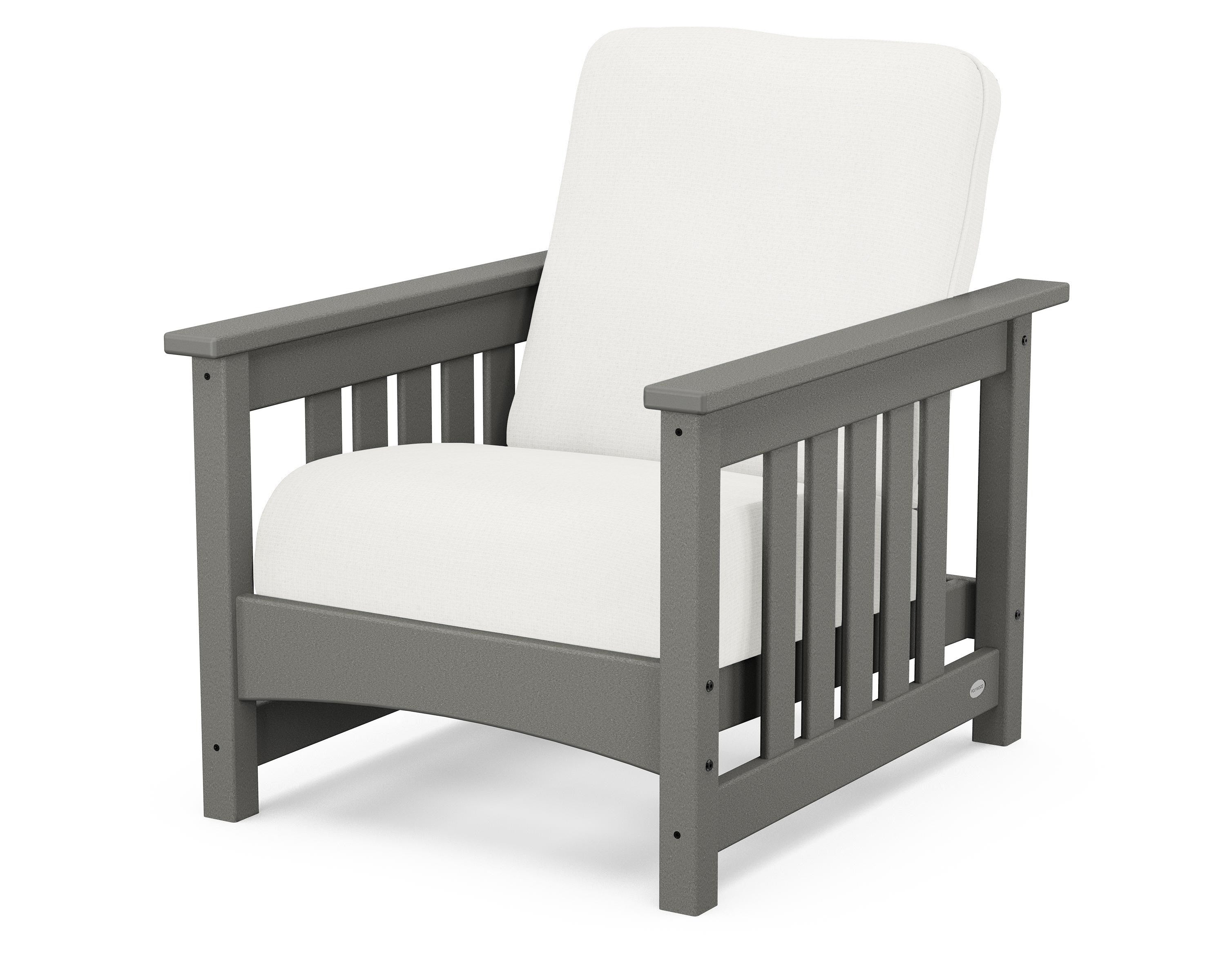 POLYWOOD® Club Mission Chair in Slate Grey / Natural Linen