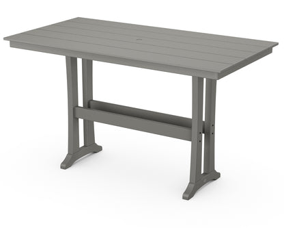 POLYWOOD® Farmhouse Trestle 37" x 72" Bar Table in Slate Grey