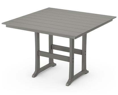 POLYWOOD® Farmhouse Trestle 59" Bar Table in Slate Grey