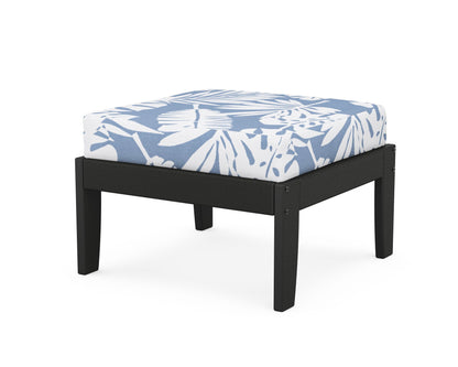 Unbranded Modular Ottoman - Classic in Black / Leaf Sky Blue