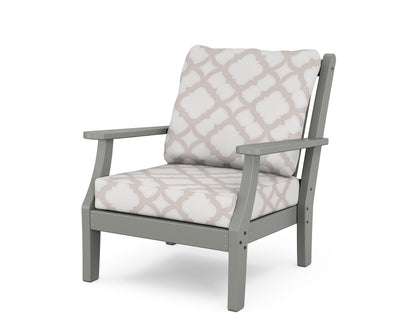 Country Living Wovendale Deep Seating Chair in Slate Grey / Trellis Dune Burlap