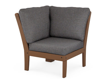 POLYWOOD® Braxton Modular Corner Chair in Teak / Ash Charcoal