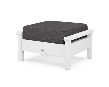 POLYWOOD® Harbour Deep Seating Ottoman in White / Ash Charcoal