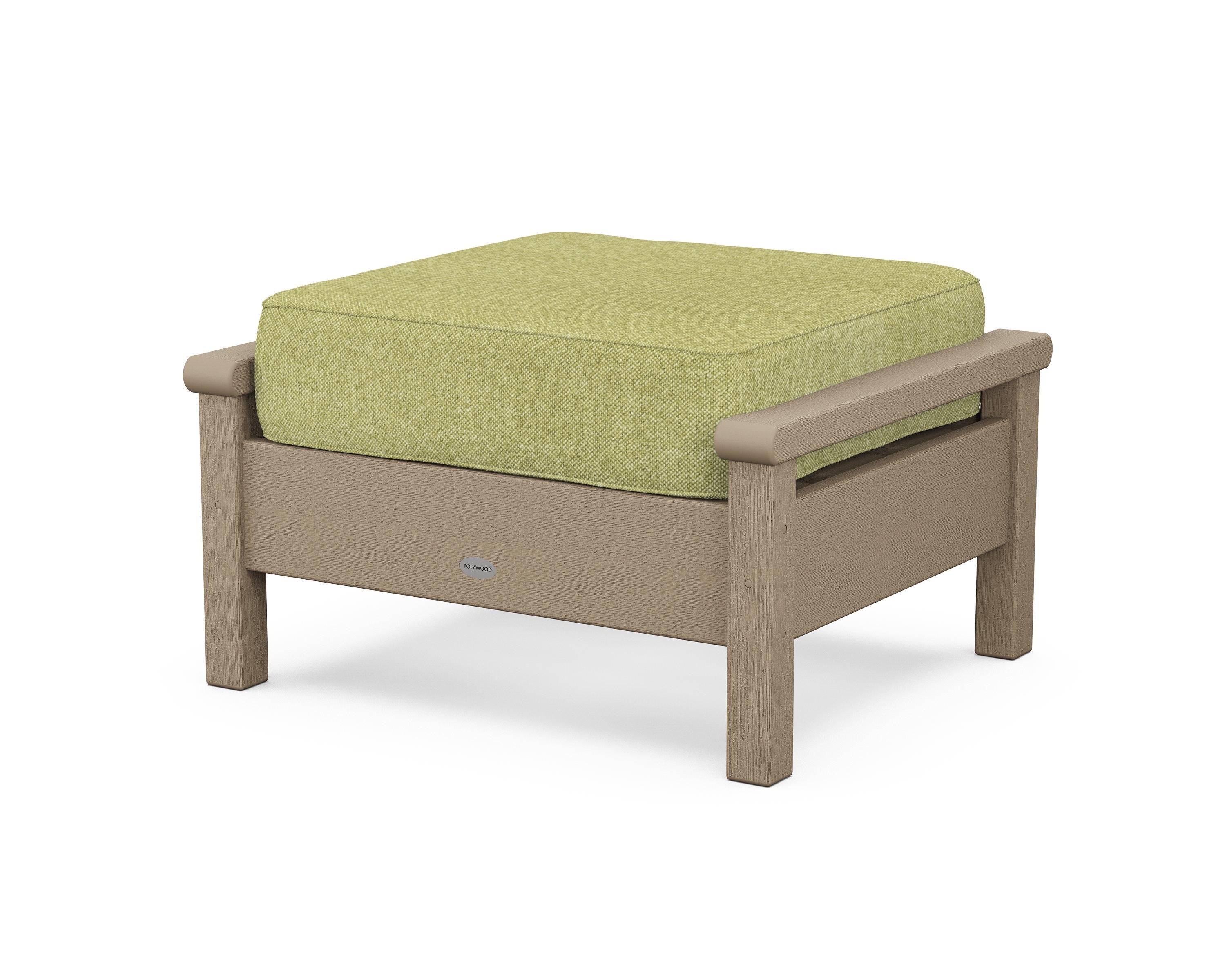 POLYWOOD® Harbour Deep Seating Ottoman in Vintage Sahara / Chartreuse Boucle