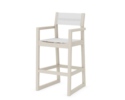 POLYWOOD® EDGE Sling Bar Arm Chair in Sand / White Sling