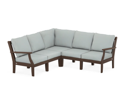 POLYWOOD® Braxton Modular 5-Piece Deep Seating Set in Mahogany / Spa