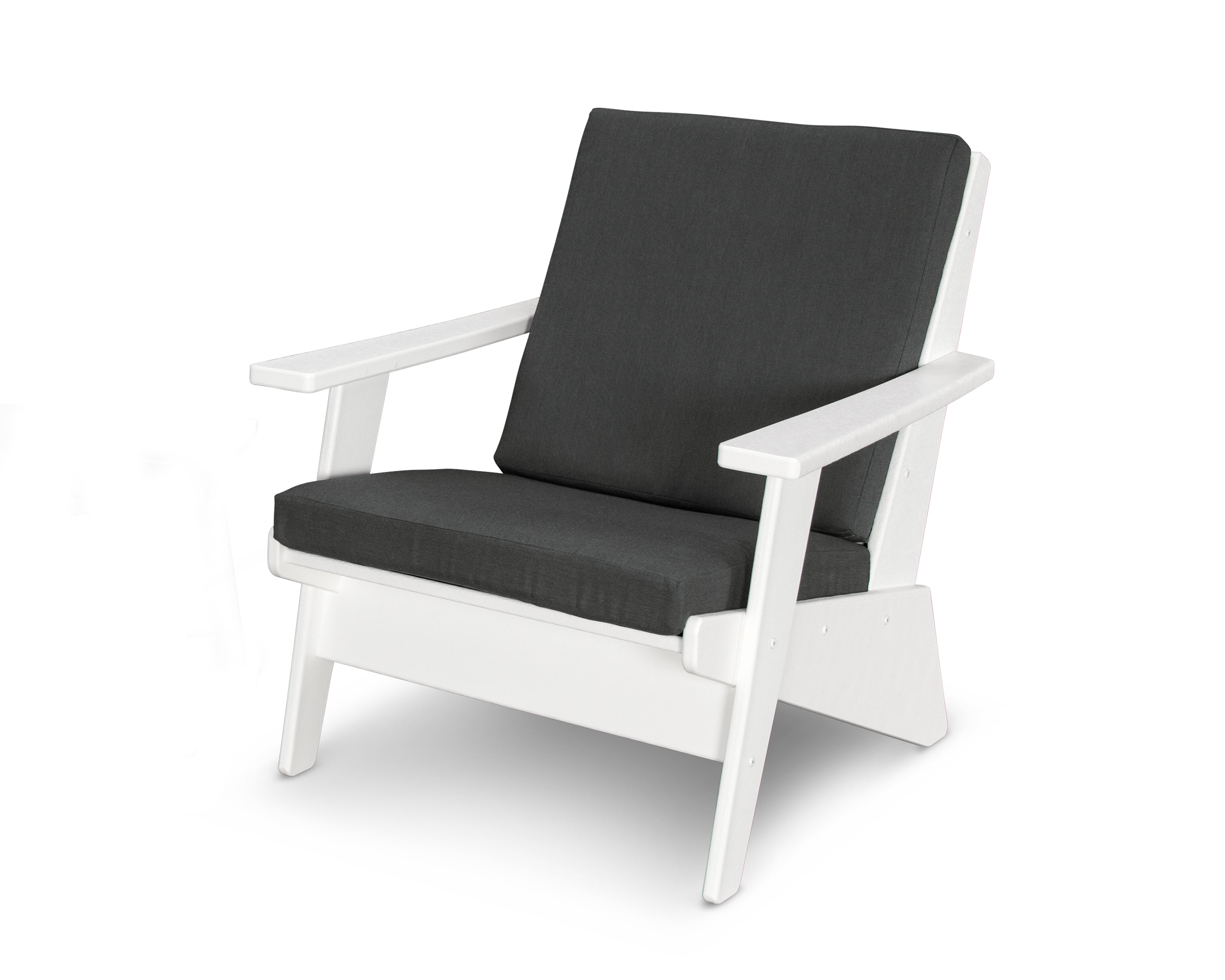 POLYWOOD® Riviera Modern Lounge Chair in White / Spectrum Carbon