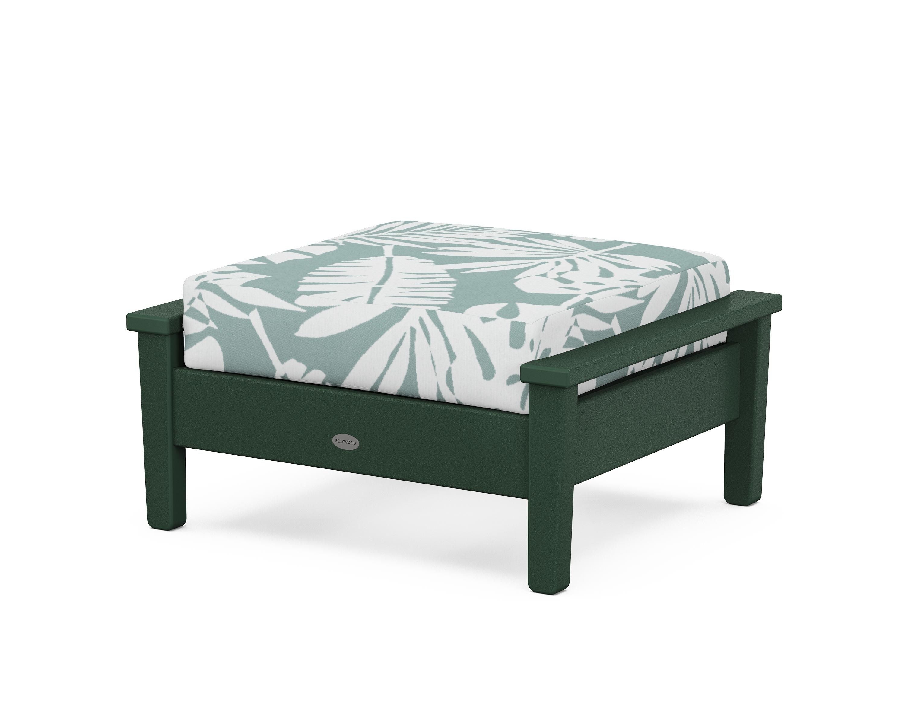 POLYWOOD® Prescott Deep Seating Ottoman in Green / Leaf Glacier Spa