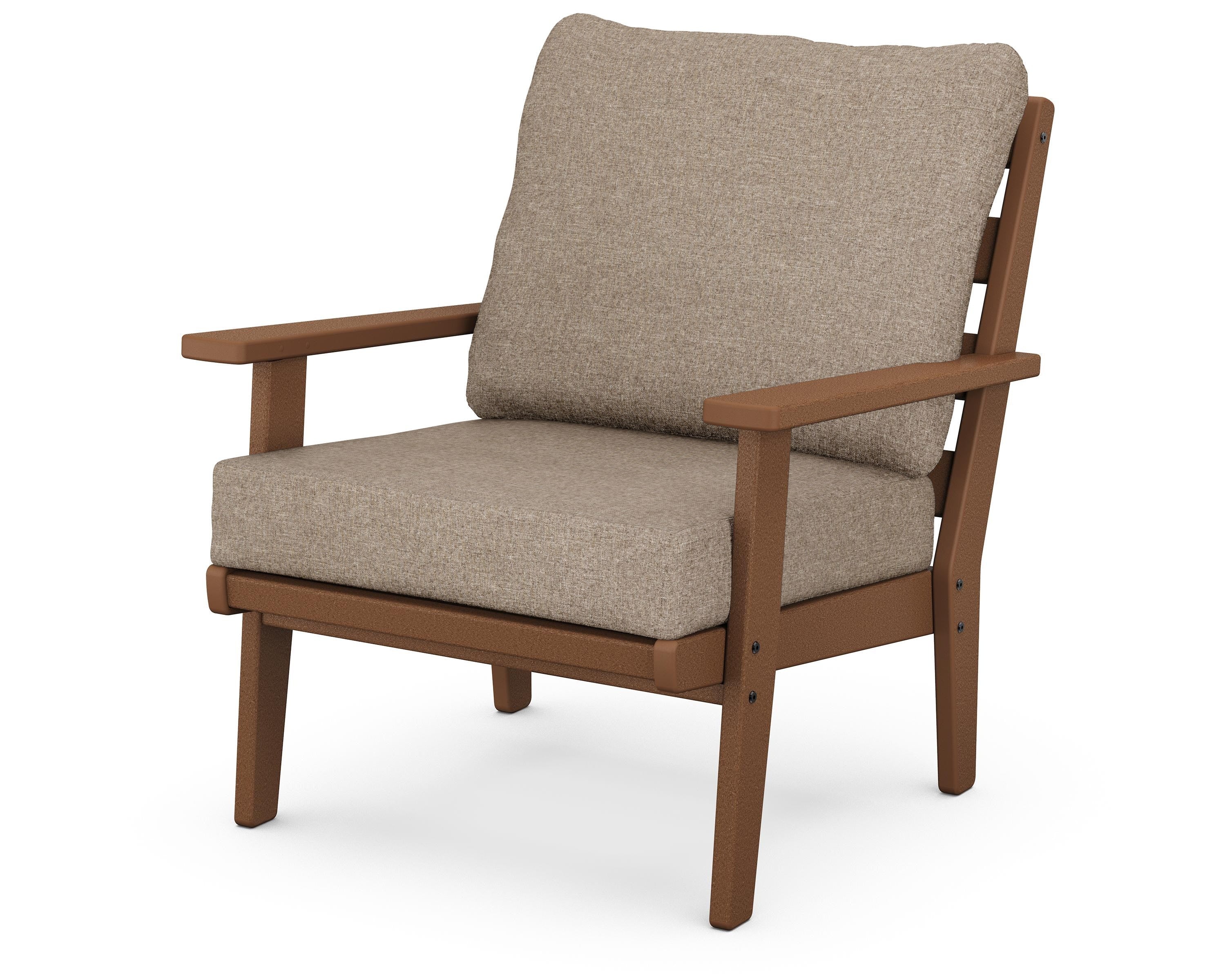 POLYWOOD® Grant Park Deep Seating Chair in Teak / Spiced Burlap