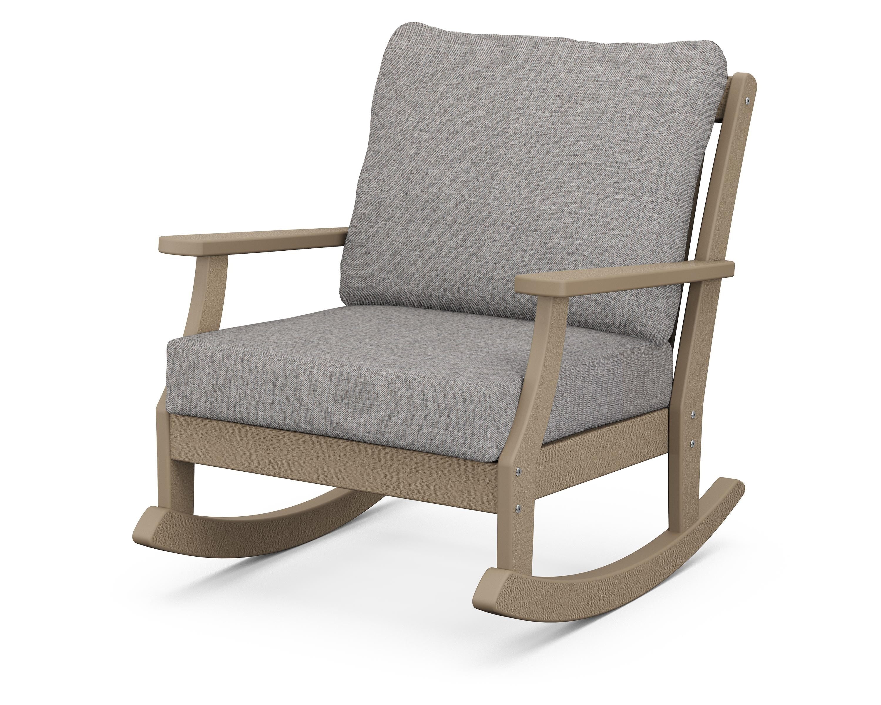 POLYWOOD® Braxton Deep Seating Rocking Chair in Vintage Sahara / Grey Mist