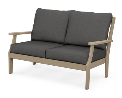 POLYWOOD® Braxton Deep Seating Loveseat in Vintage Sahara / Spectrum Carbon