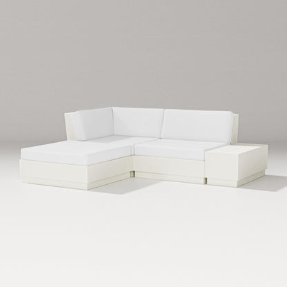 PW Designer Series Elevate Loveseat Sectional with Chaise in Vintage White / Natural