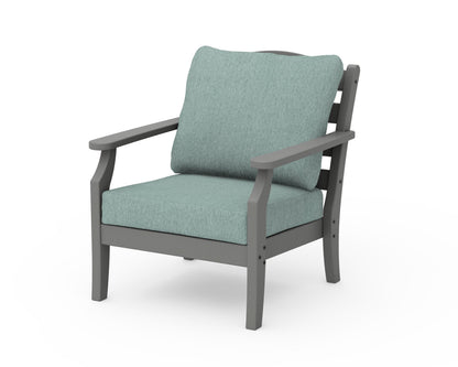 Draper James™ by  POLYWOOD® Savannah Deep Seating Chair in Slate Grey / Glacier Spa