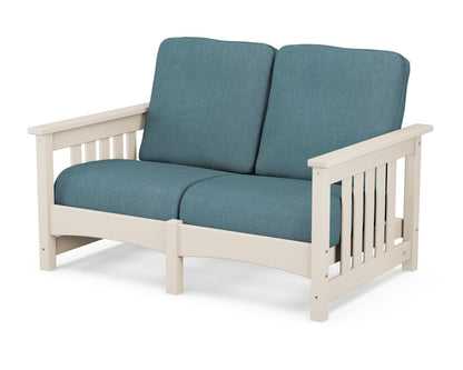 POLYWOOD® Club Mission Loveseat in Sand / Ocean Teal