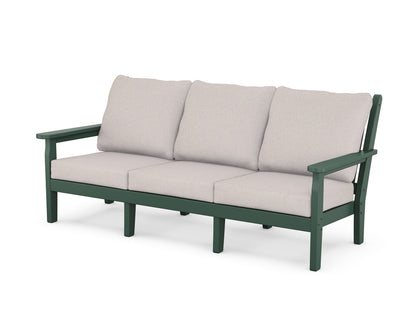 POLYWOOD® Chippendale Deep Seating Sofa in Green / Dune Burlap