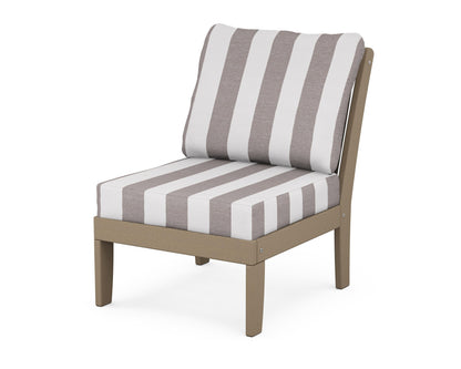 POLYWOOD® Braxton Modular Armless Chair in Vintage Sahara / Cabana Stripe Grey Mist